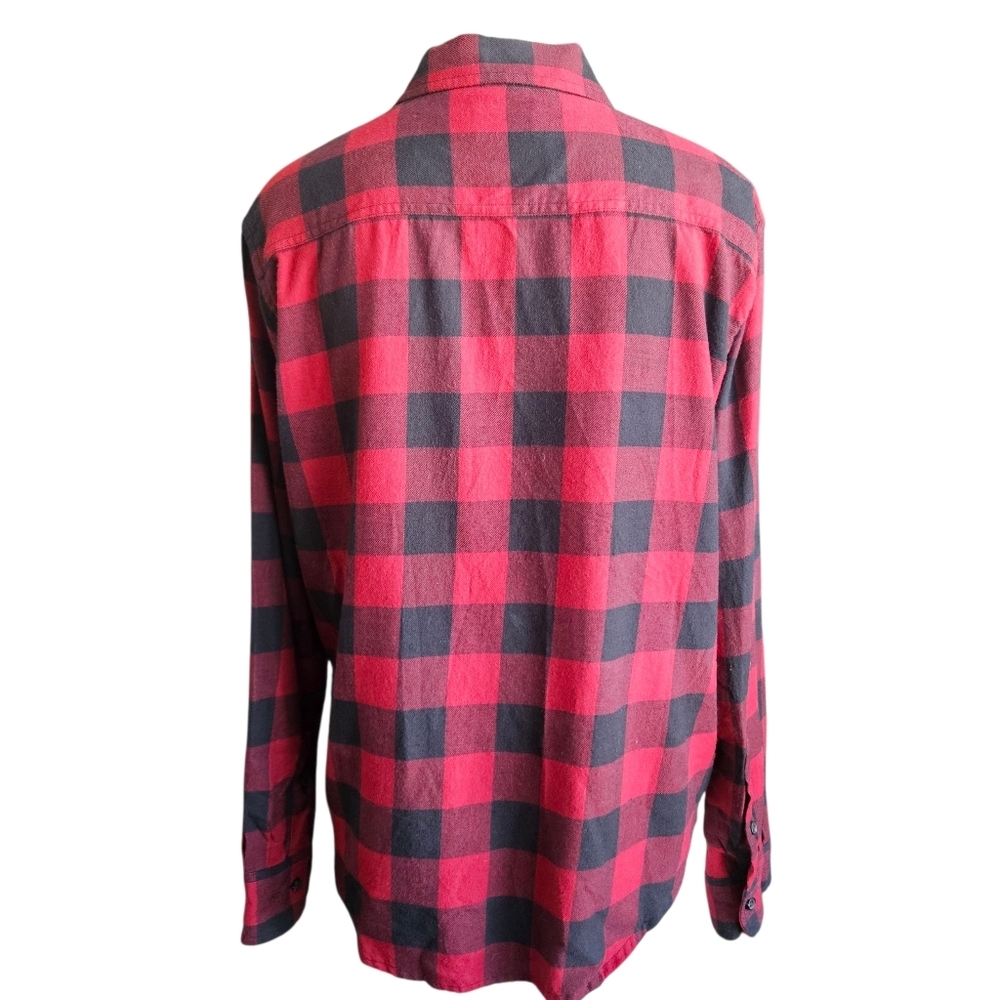Pact Women's Fireside Flannel Buffalo Plaid Black Red Organic Cotton - Picture 5 of 14